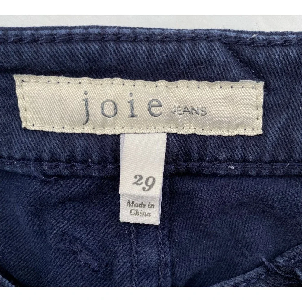 Joie Womens Park Skinny Pants 29 Navy Blue Utility Cargo Lyocell Blend Calf Zips - Picture 4 of 16